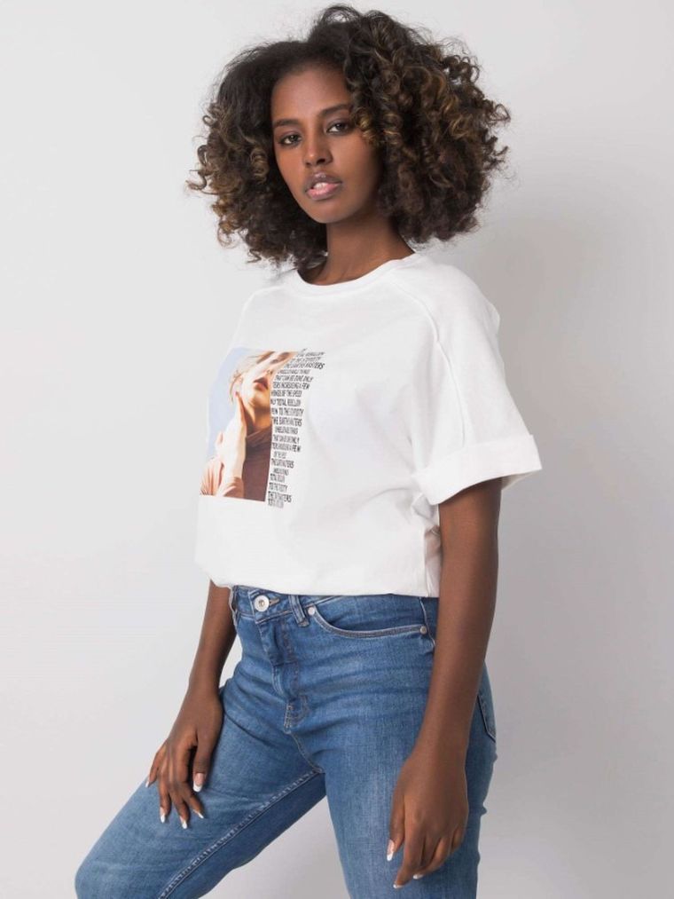 T-shirt damski, biały, Pepper & Mint