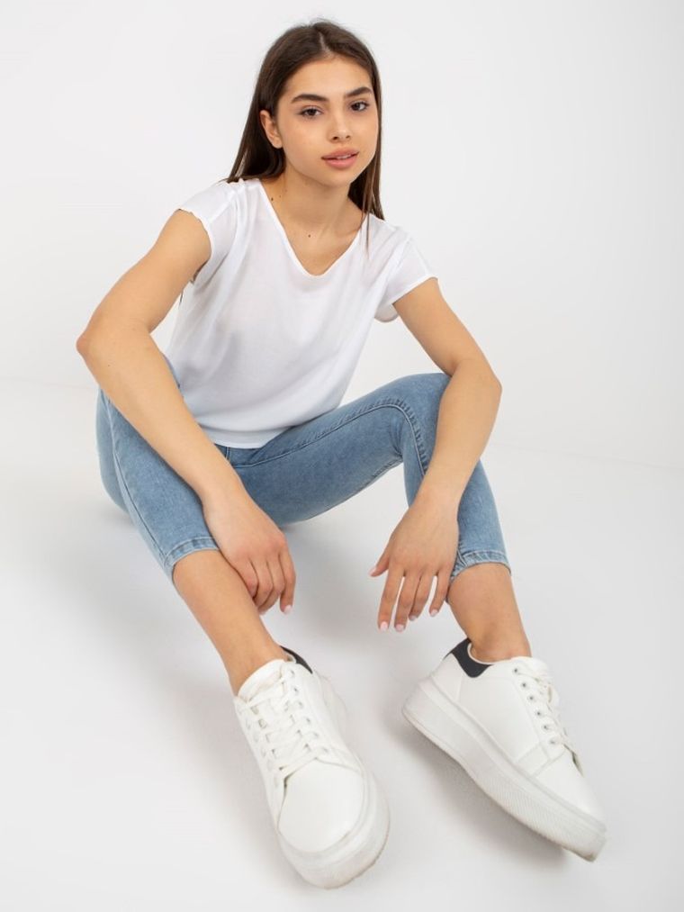 T-shirt damski, biały, Sublevel