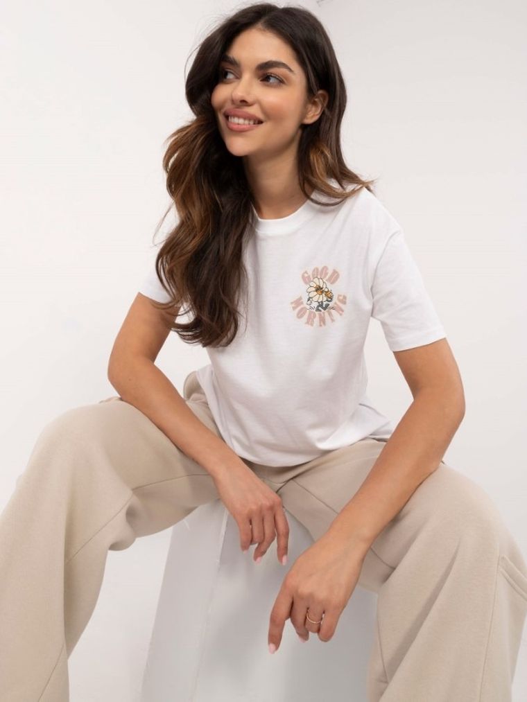 T-shirt damski, biały, Sublevel