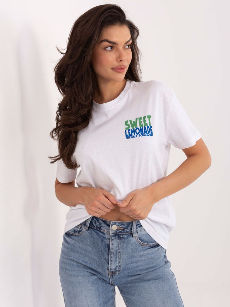 T-shirt damski, biały, Sublevel