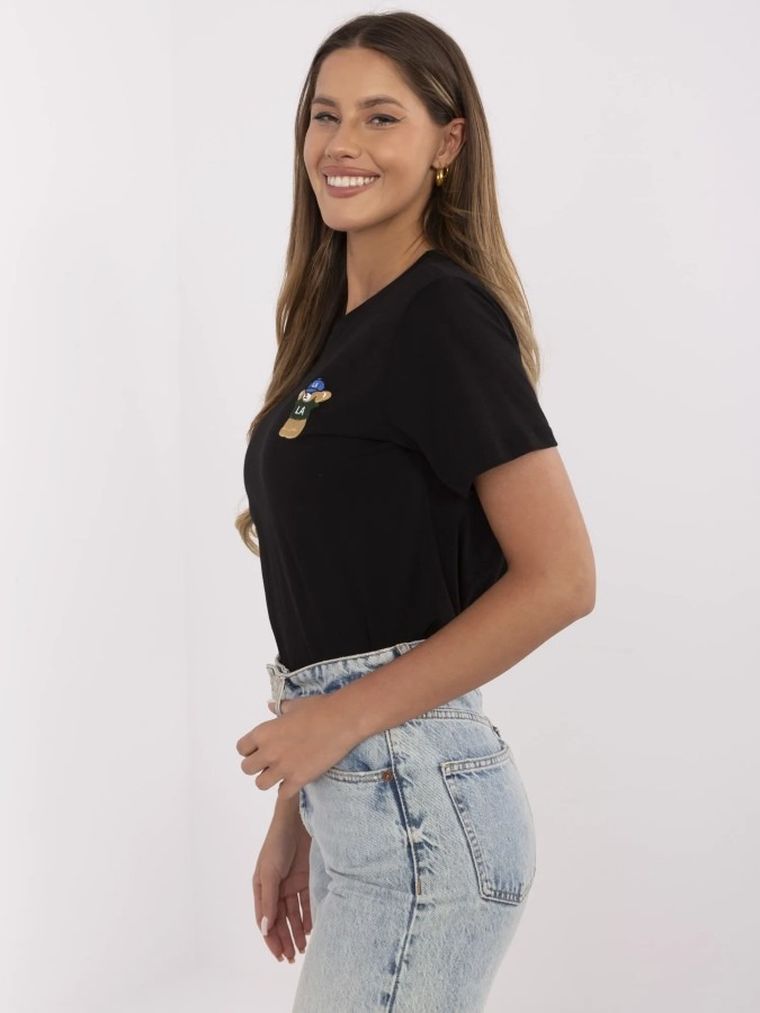 T-shirt damski, czarny, Calimera