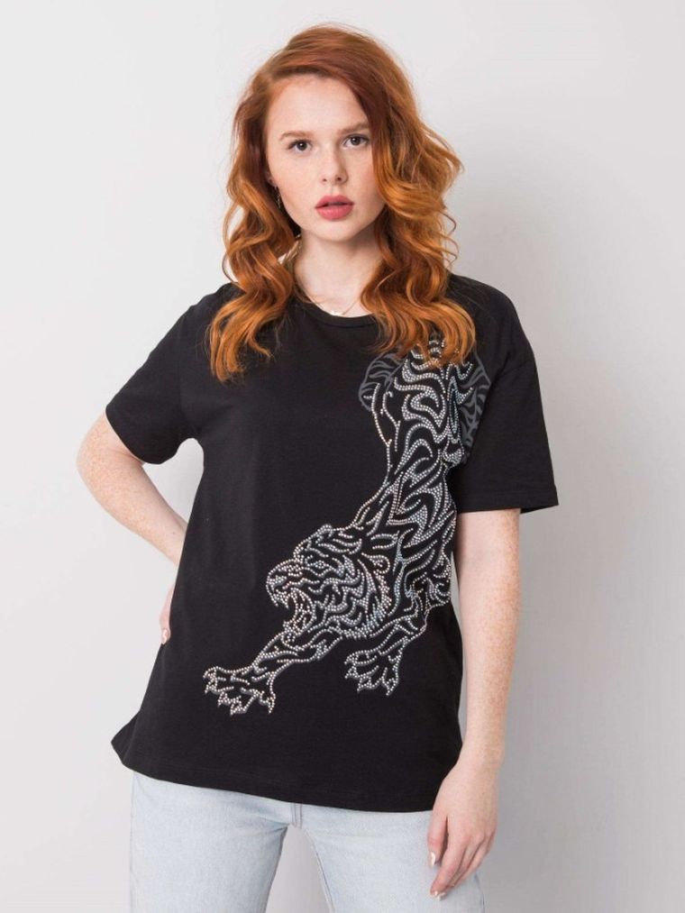 T-shirt damski, czarny, H&B