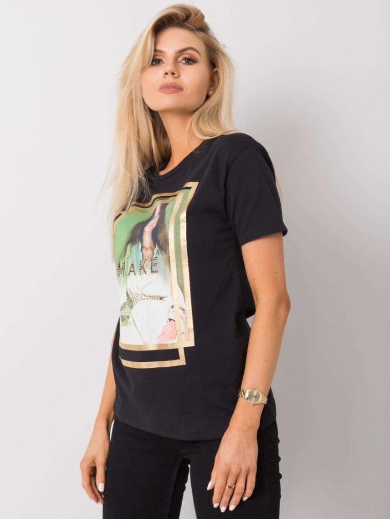 T-shirt damski, czarny, H&B