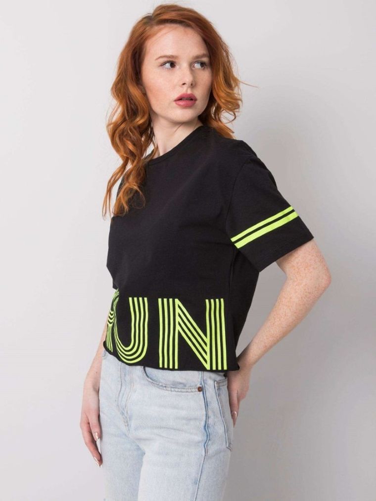 T-shirt damski, czarny, H&B