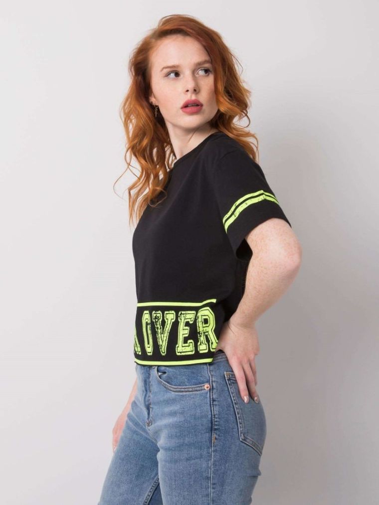 T-shirt damski, czarny, H&B