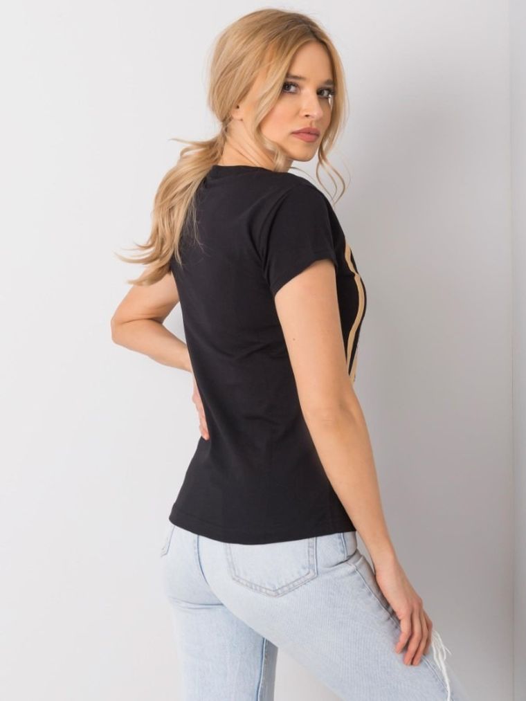 T-shirt damski, czarny, H&B