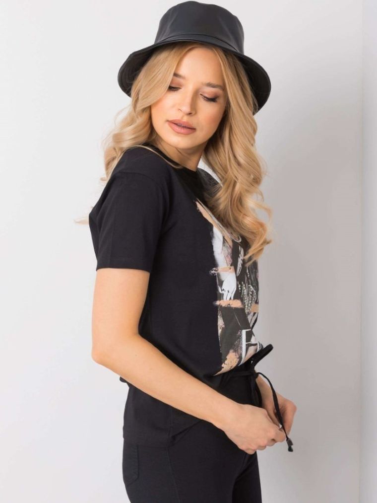 T-shirt damski, czarny, H&B