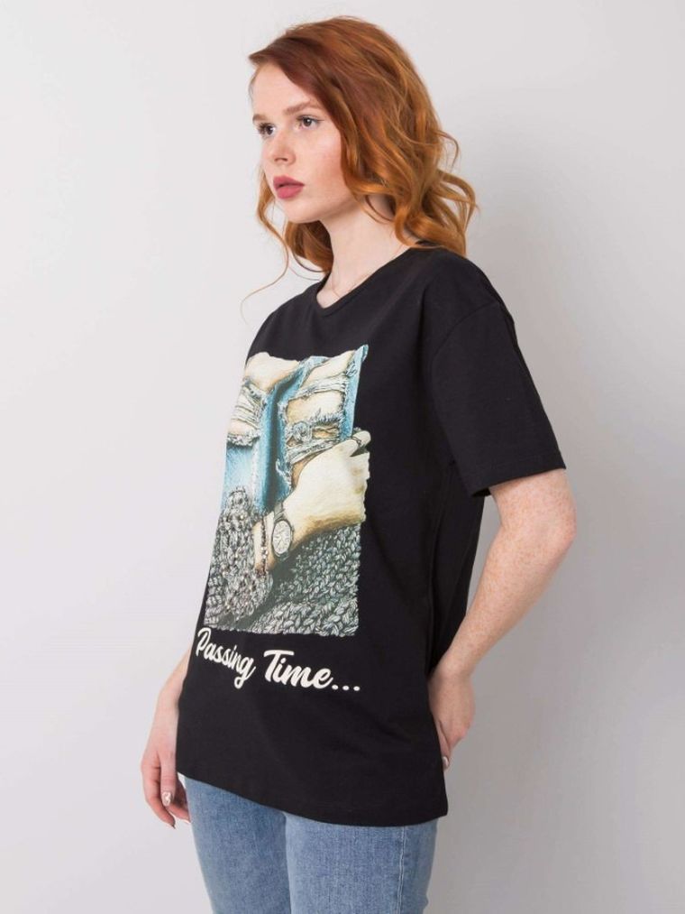 T-shirt damski, czarny, H&B