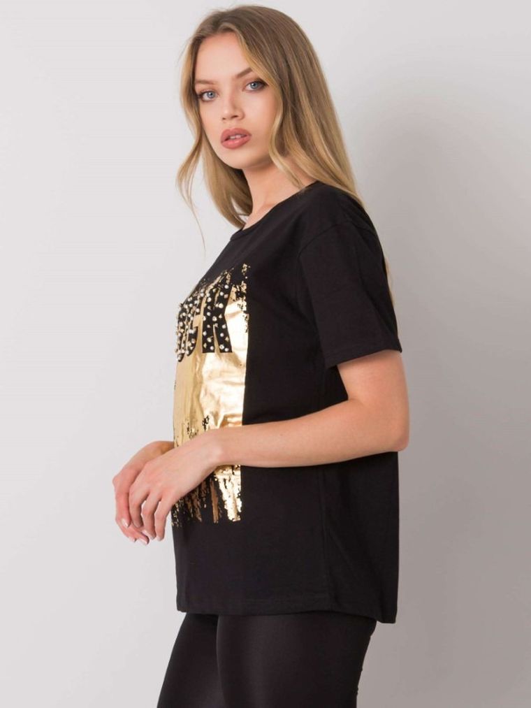 T-shirt damski, czarny, H&B