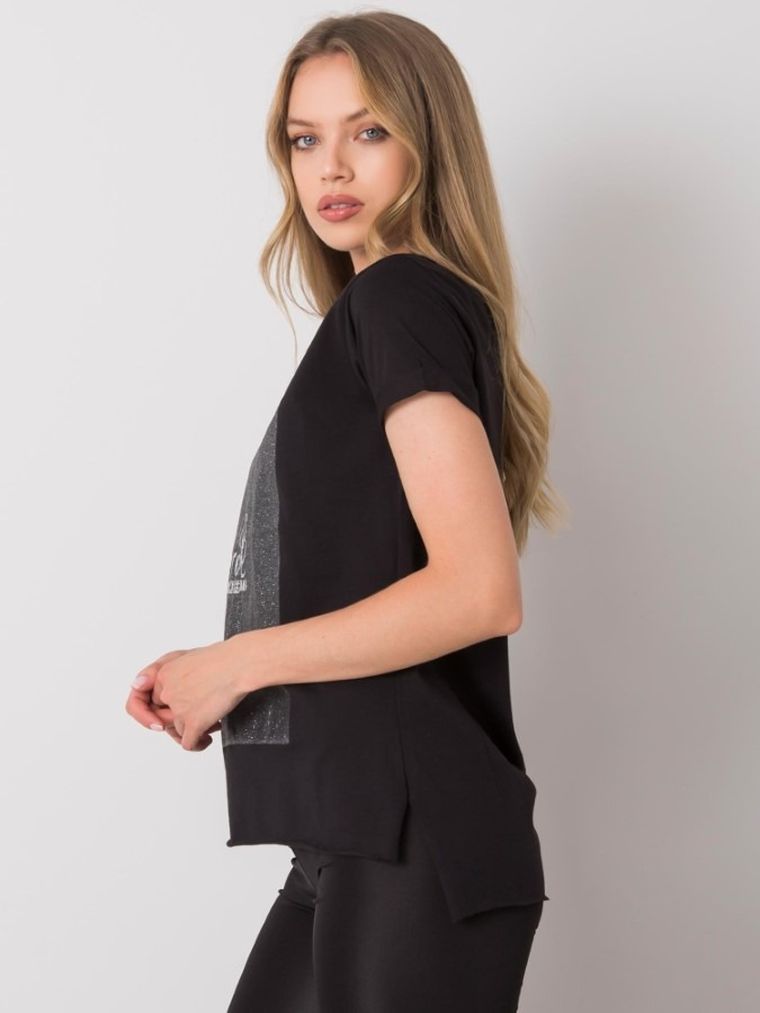 T-shirt damski, czarny, H&B