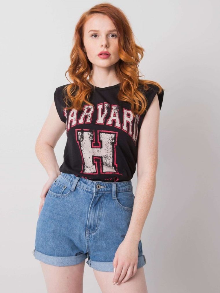 T-shirt damski, czarny, H&B