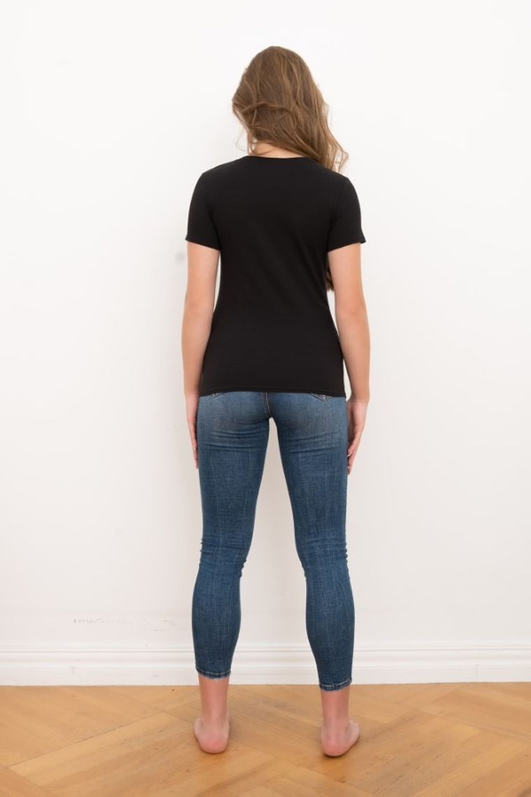 T-shirt damski, czarny, Ibiza, Italian Fashion