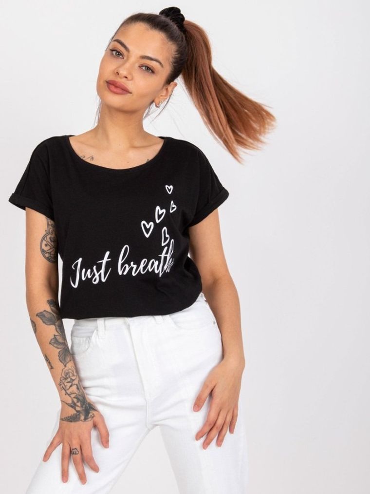 T-shirt damski, czarny, Mayflies