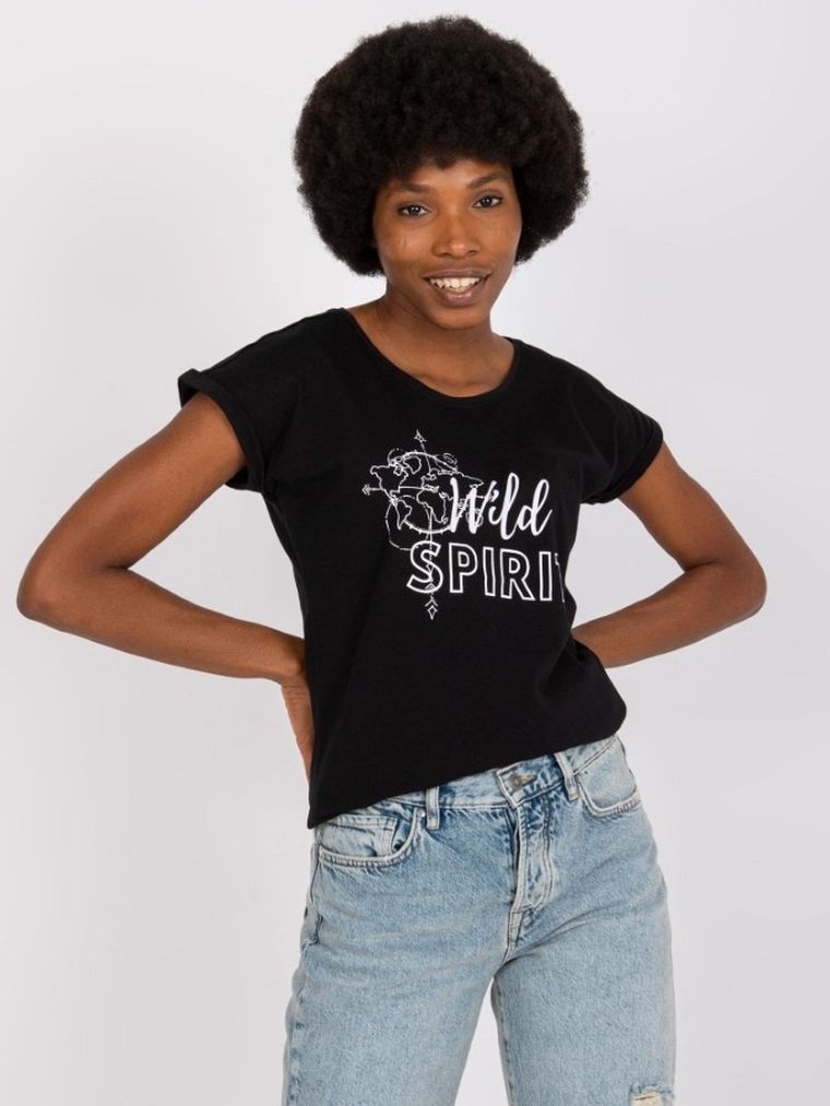 T-shirt damski, czarny, Mayflies