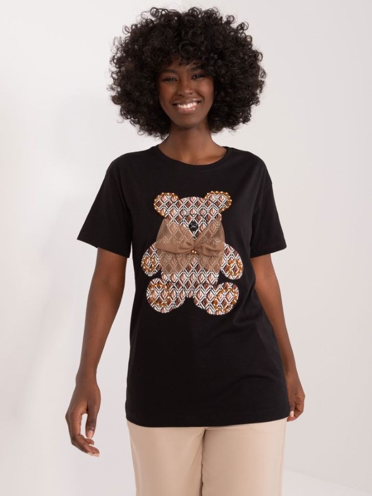 T-shirt damski, czarny, Mint