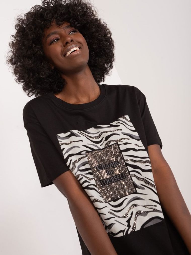 T-shirt damski, czarny, Mint