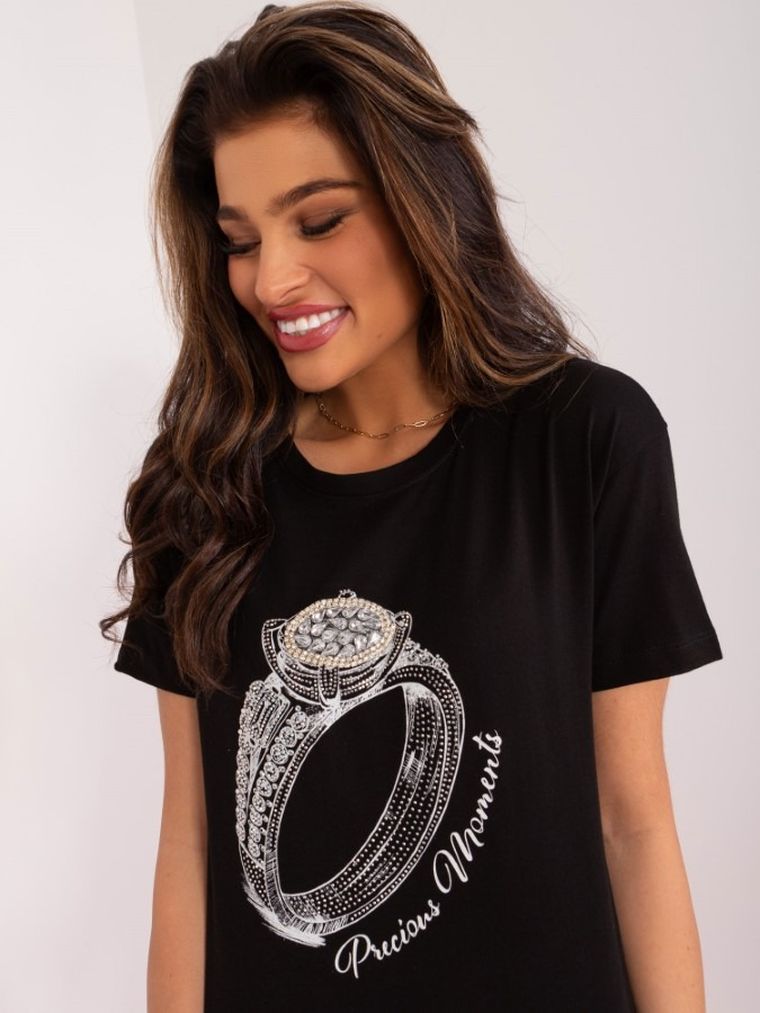 T-shirt damski, czarny, Mint