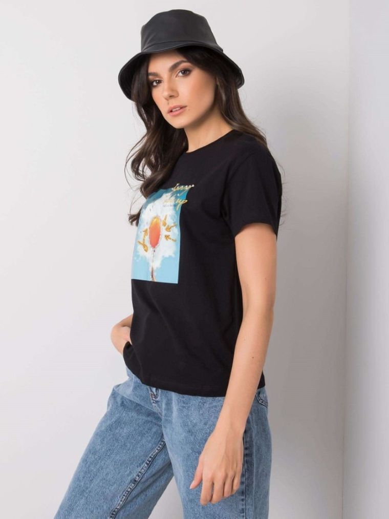 T-shirt damski, czarny, Pepper & Mint