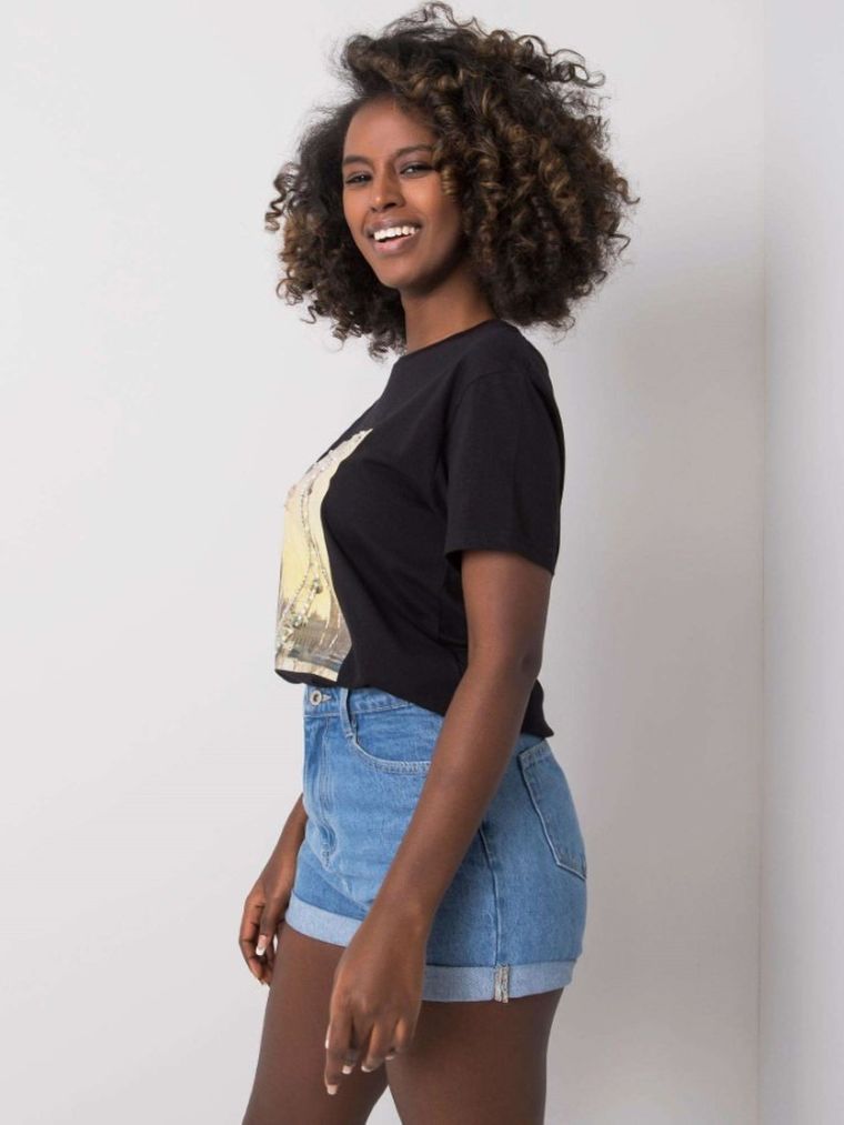 T-shirt damski, czarny, Pepper & Mint