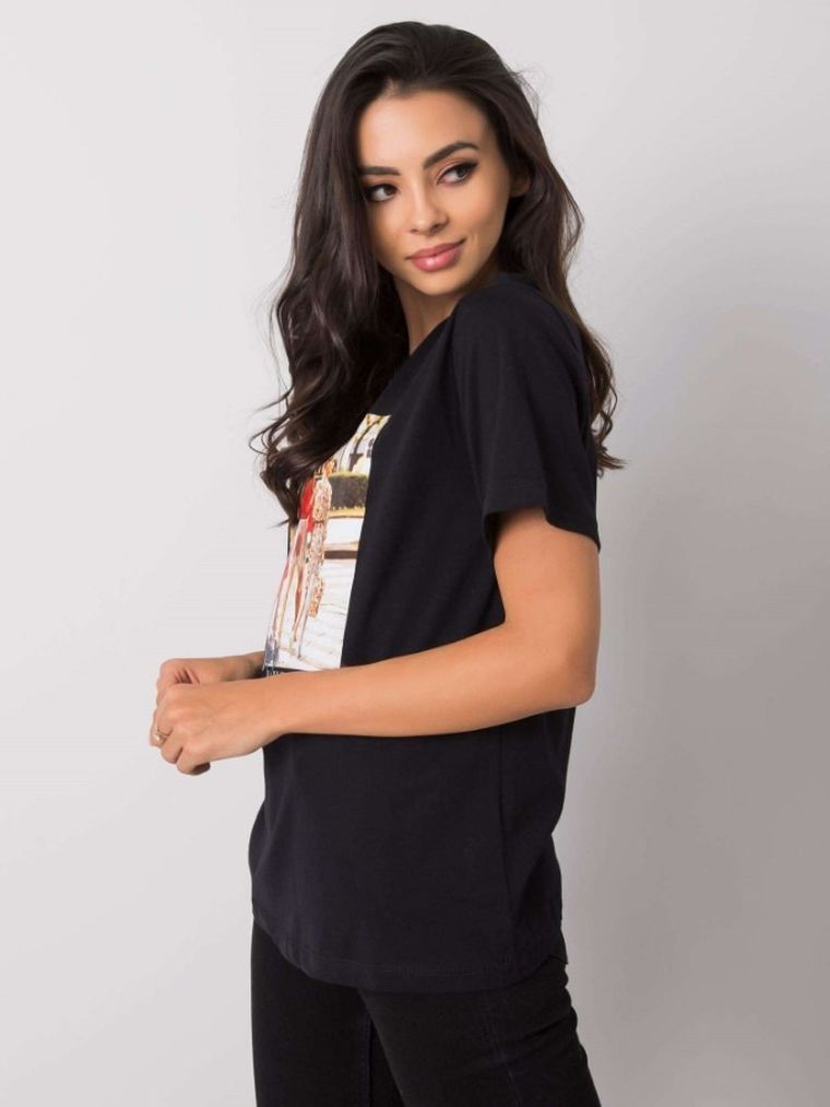 T-shirt damski, czarny, Pepper & Mint