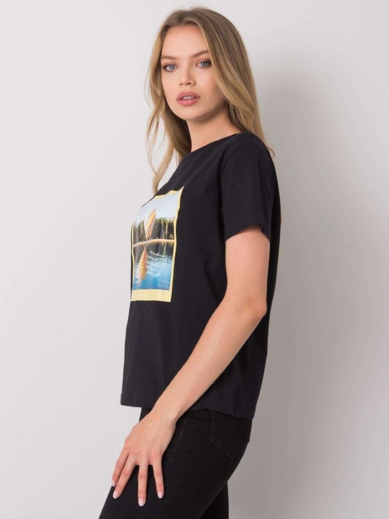 T-shirt damski, czarny, Pepper & Mint