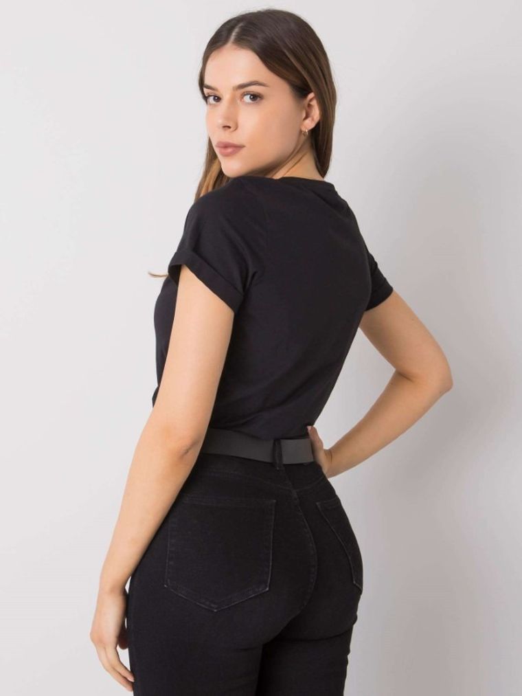 T-shirt damski, czarny, Rue Paris