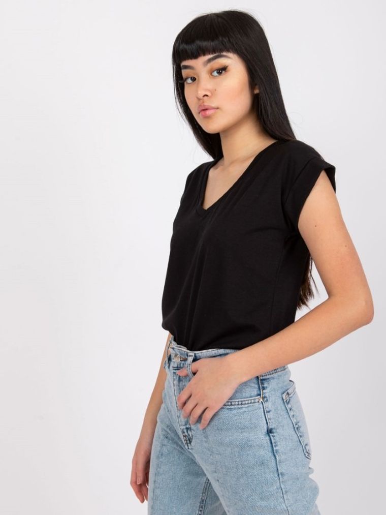 T-shirt damski, czarny, Rue Paris