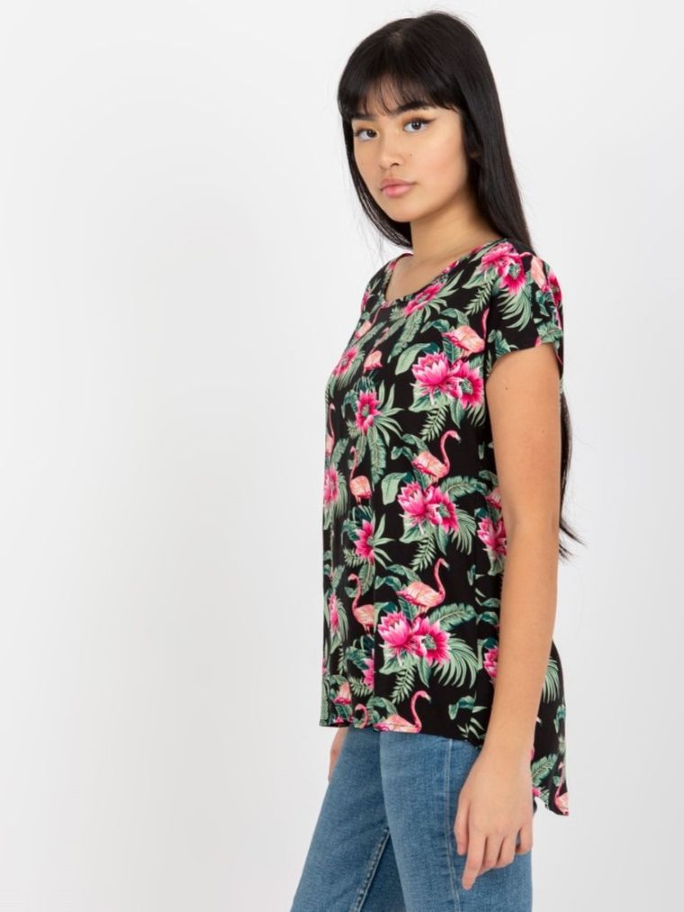 T-shirt damski, czarny, Sublevel