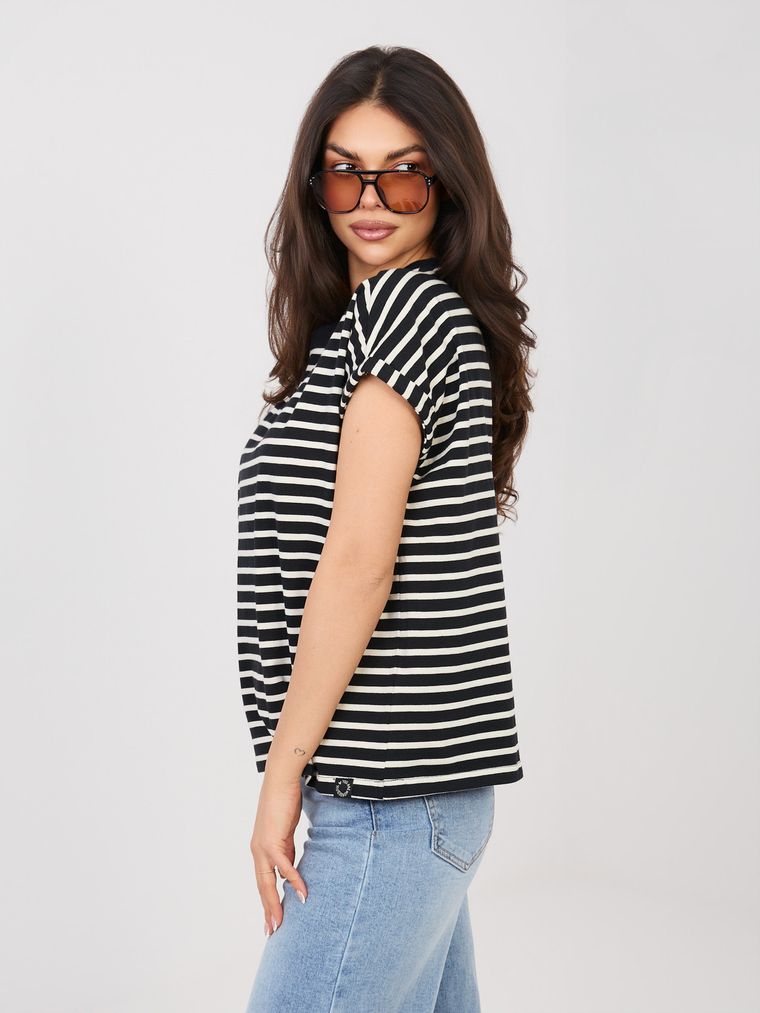 T-shirt damski, czarny, Sublevel