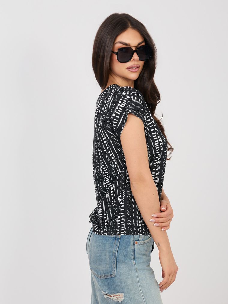 T-shirt damski, czarny, Sublevel