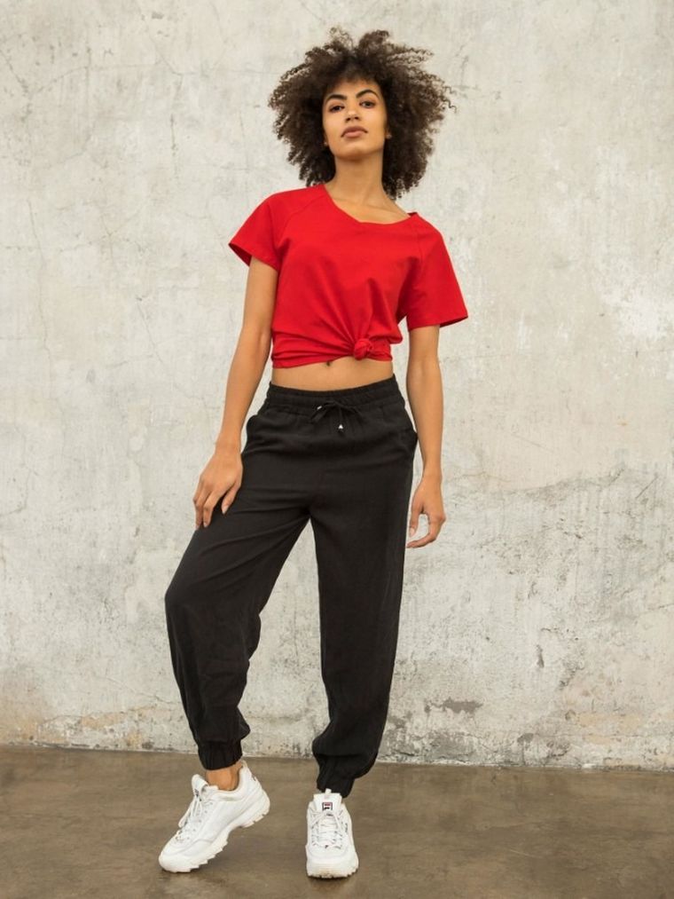 T-shirt damski, czerwony, For Fitness