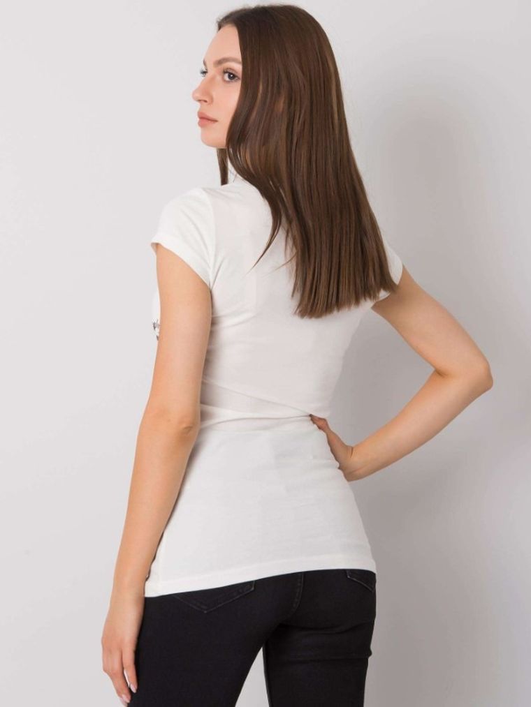 T-shirt damski, ecru, Ex Moda