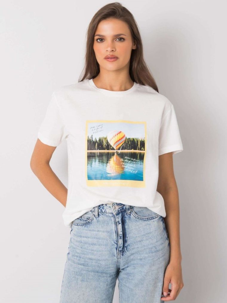 T-shirt damski, ecru, Pepper & Mint