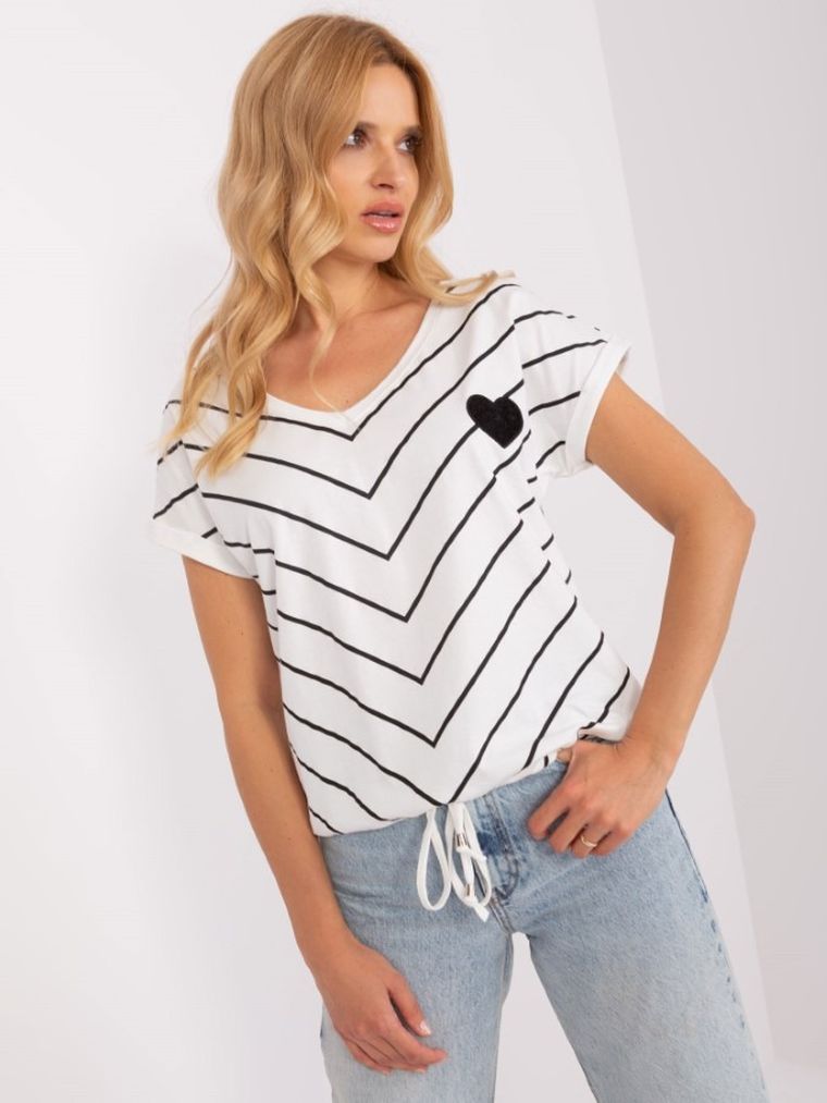 T-shirt damski, ecru, Relevance