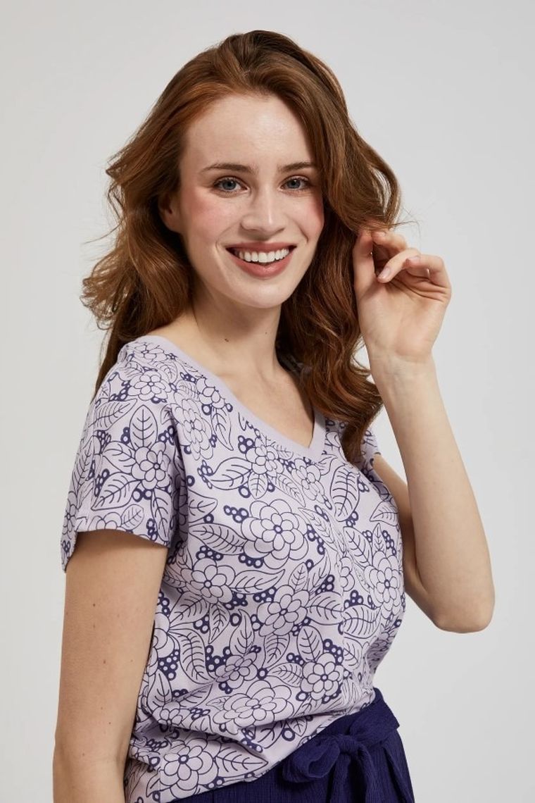 T-shirt damski, fioletowy, Moodo