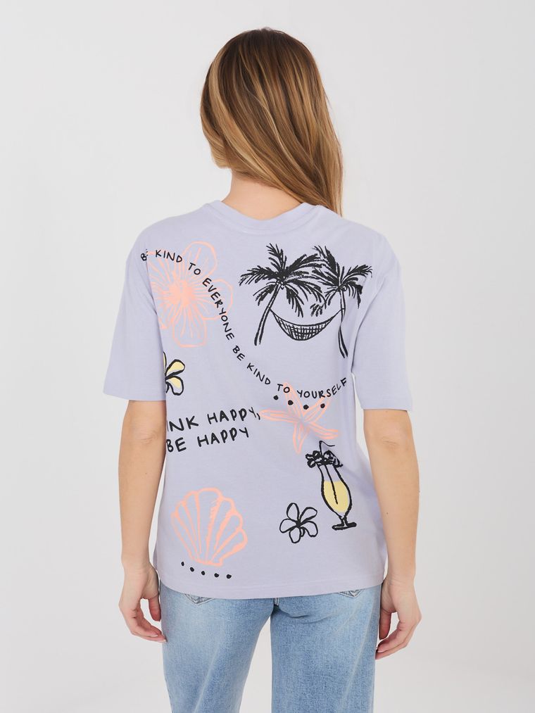 T-shirt damski, fioletowy, Sublevel