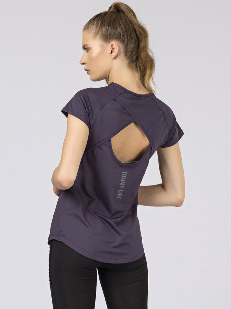 T-shirt damski, fioletowy, Tommy Life