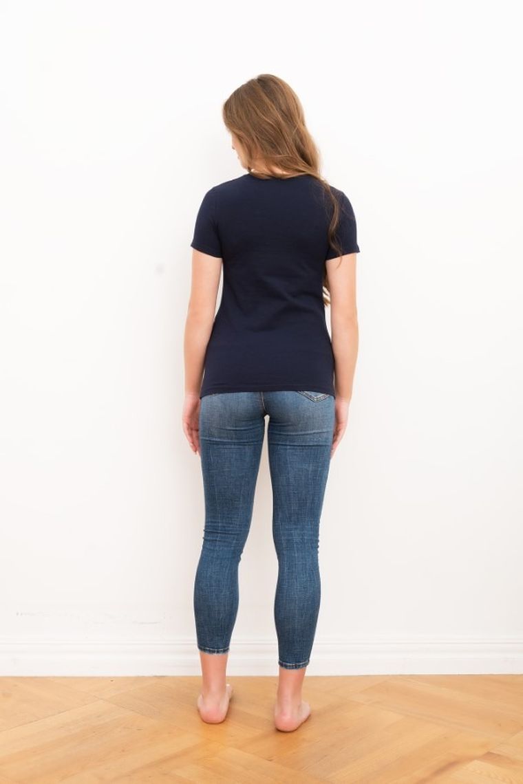 T-shirt damski, granatowy, Ibiza, Italian Fashion