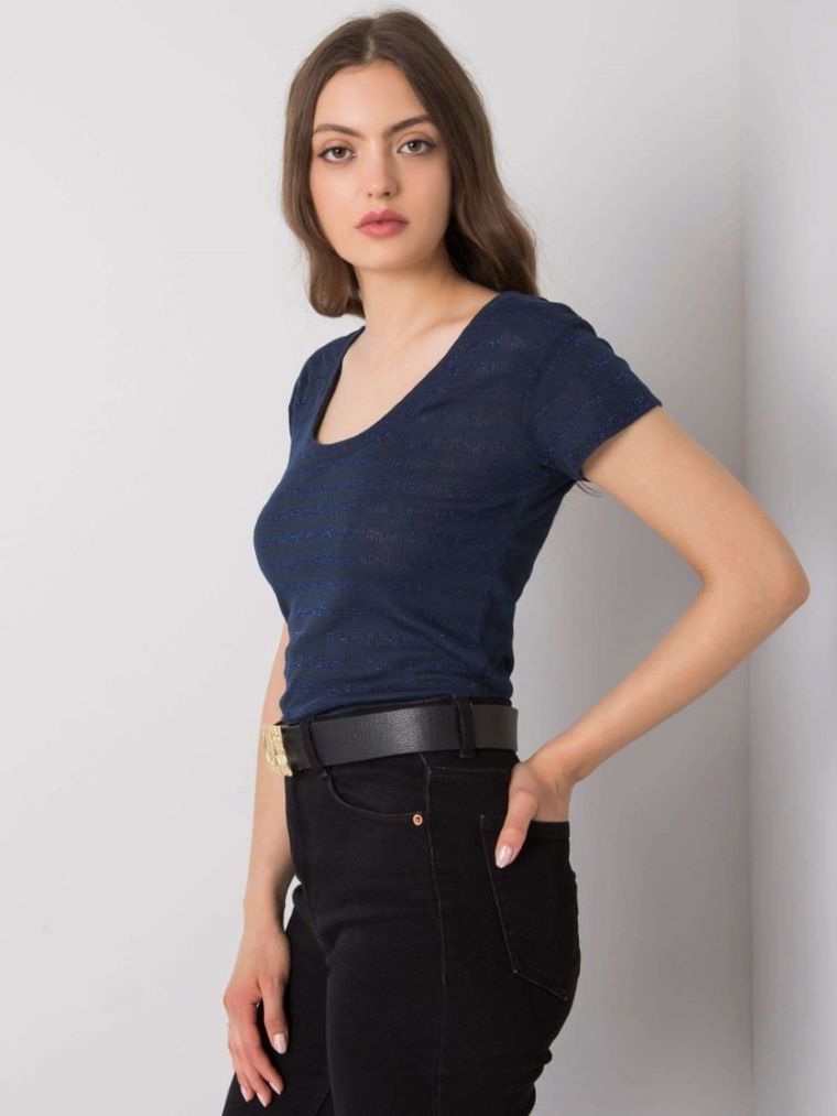 T-shirt damski, granatowy, Rue Paris