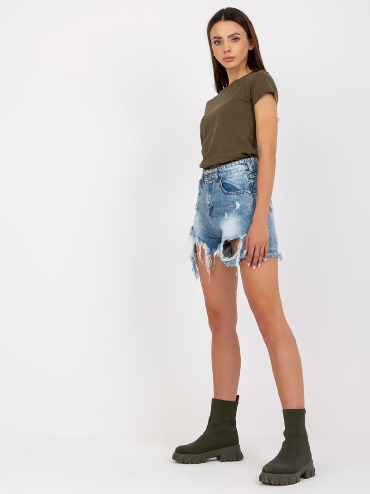 T-shirt damski, khaki, Basic Feel Good