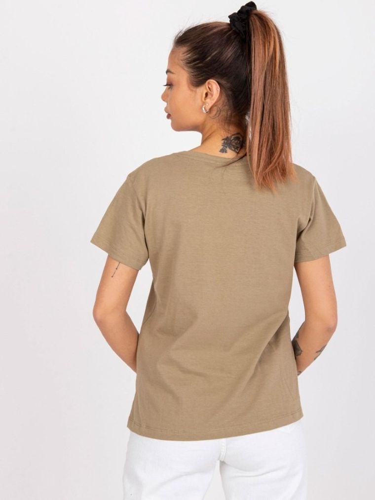 T-shirt damski, khaki, Mayflies