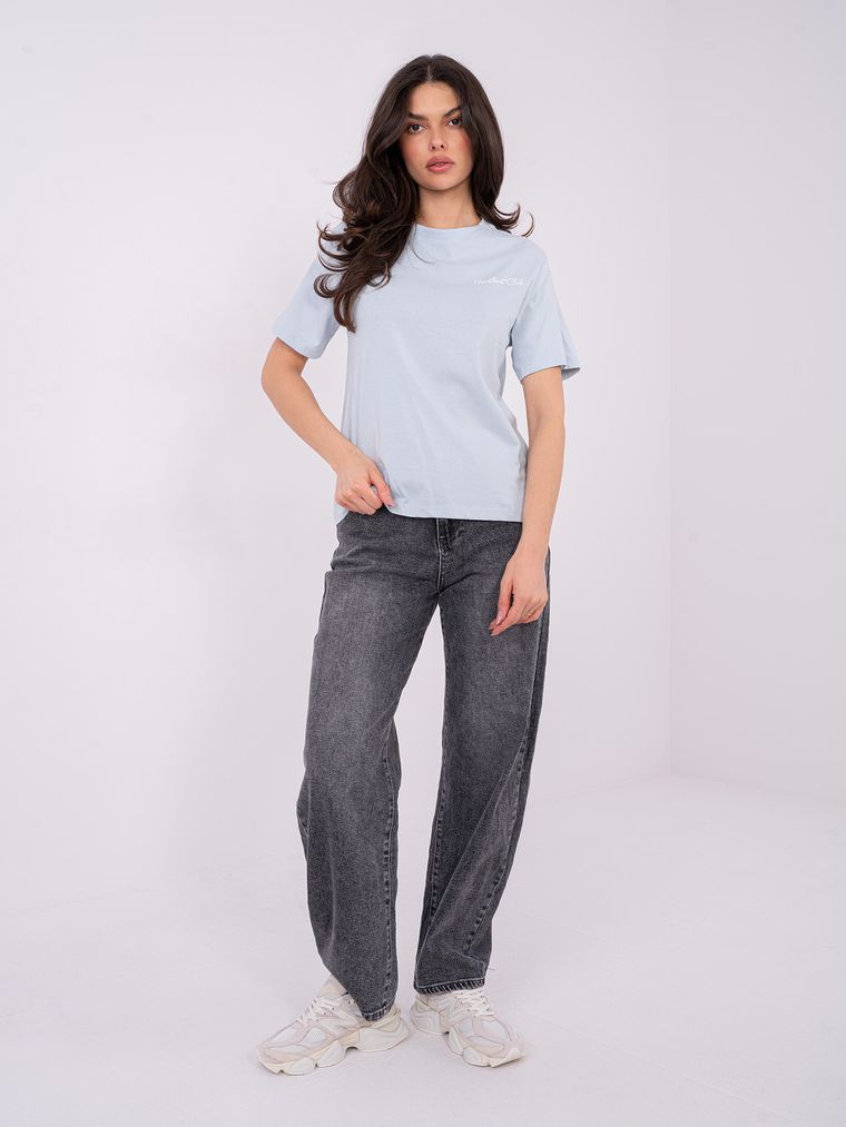 T-shirt damski, niebieski, Sublevel