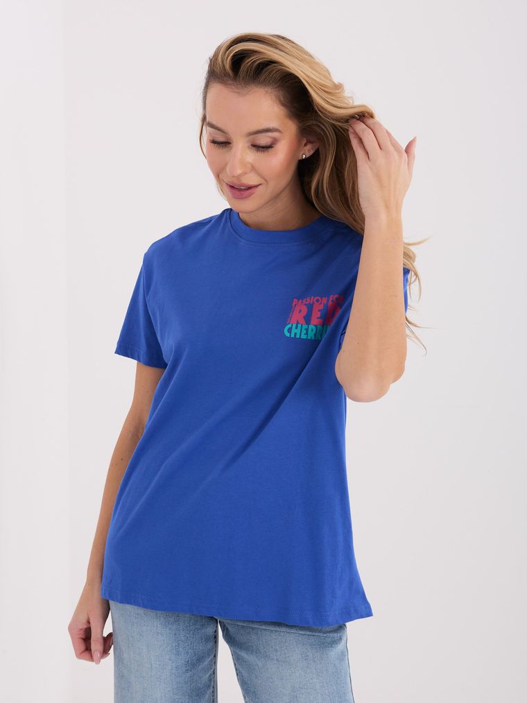 T-shirt damski, niebieski, Sublevel