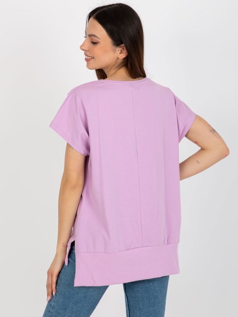 T-shirt damski, oversize, fioletowy, Relevance