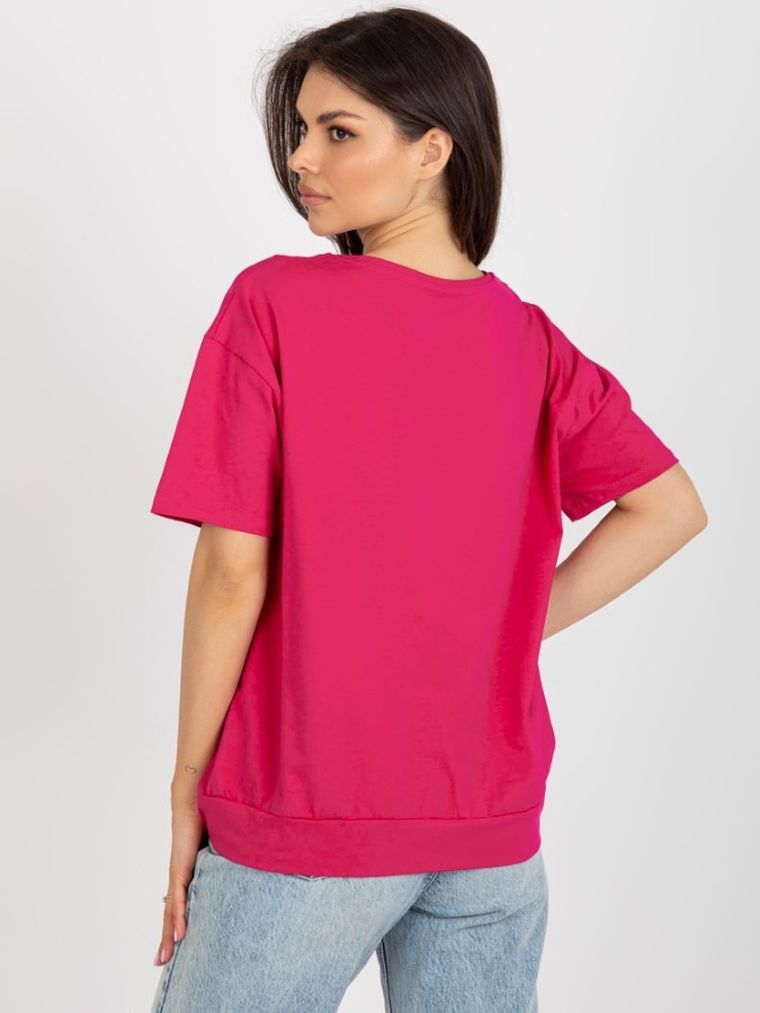 T-shirt damski, oversize, różowy, Relevance
