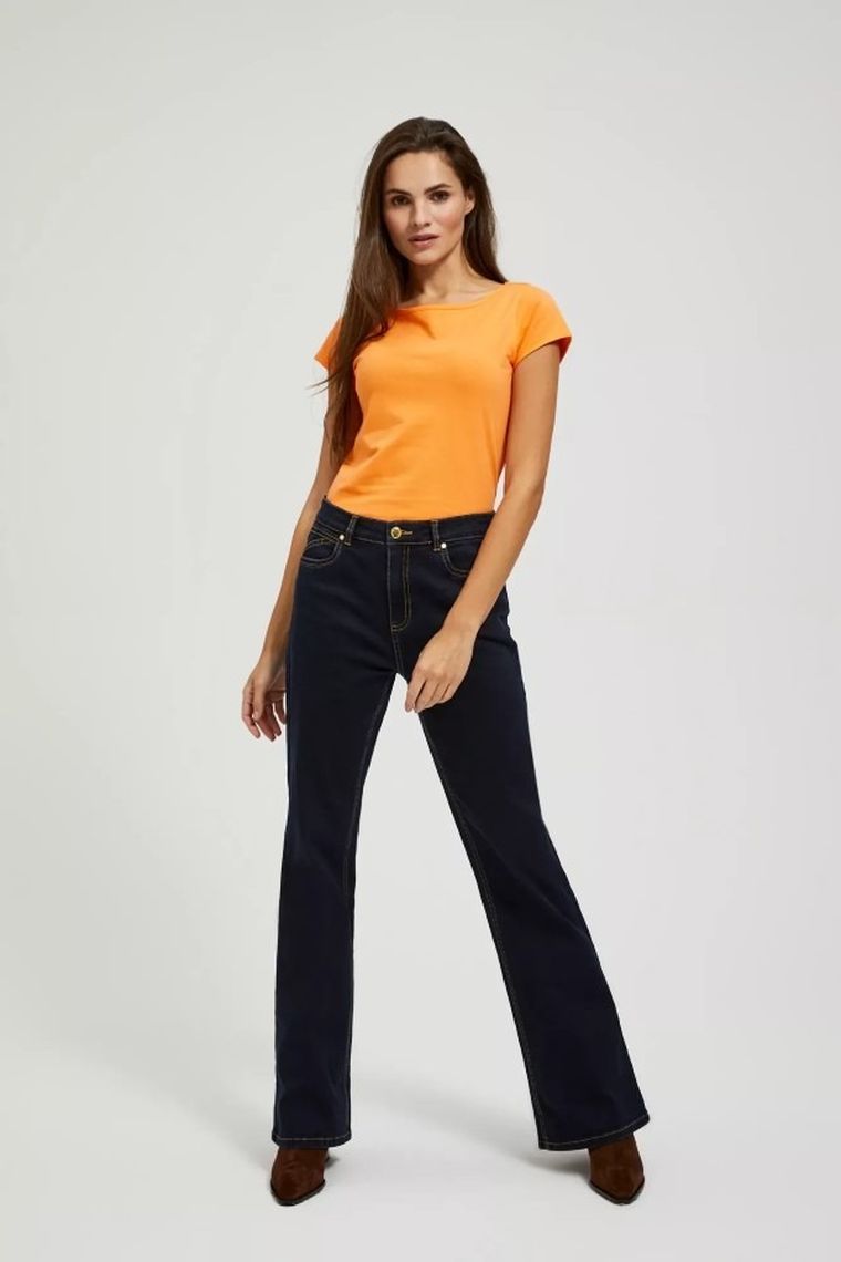 T-shirt damski, pomarańczowy, Moodo