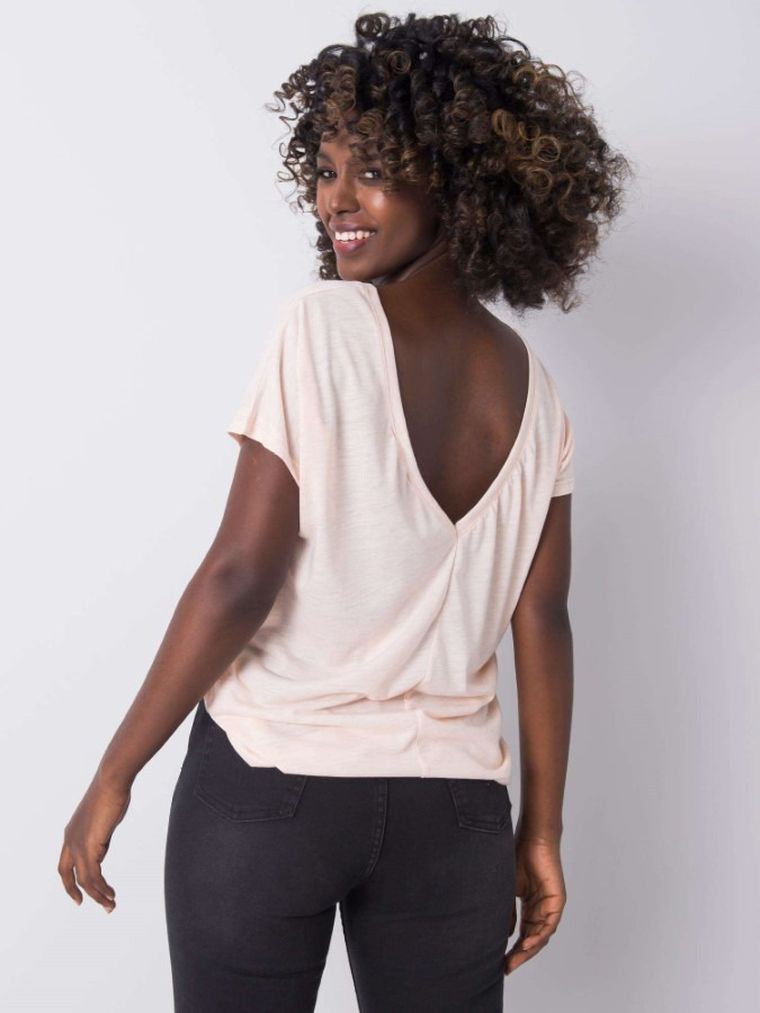 T-shirt damski, różowy, Basic Feel Good