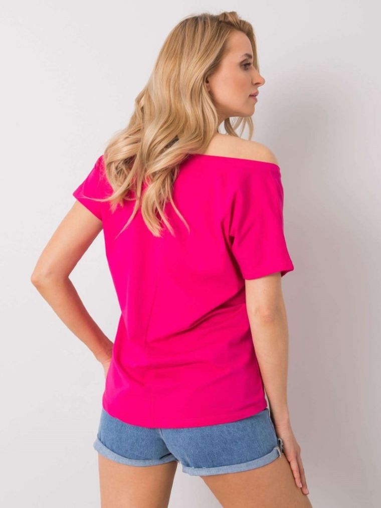 T-shirt damski, różowy, Basic Feel Good