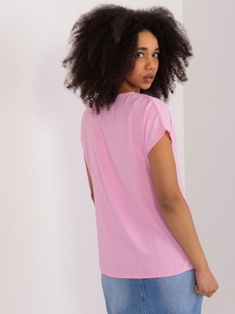 T-shirt damski, różowy, Basic Feel Good