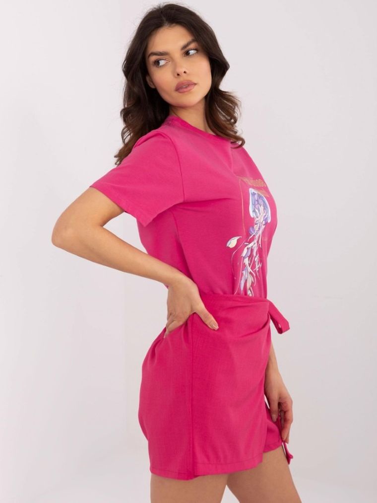 T-shirt damski, różowy, Calimera